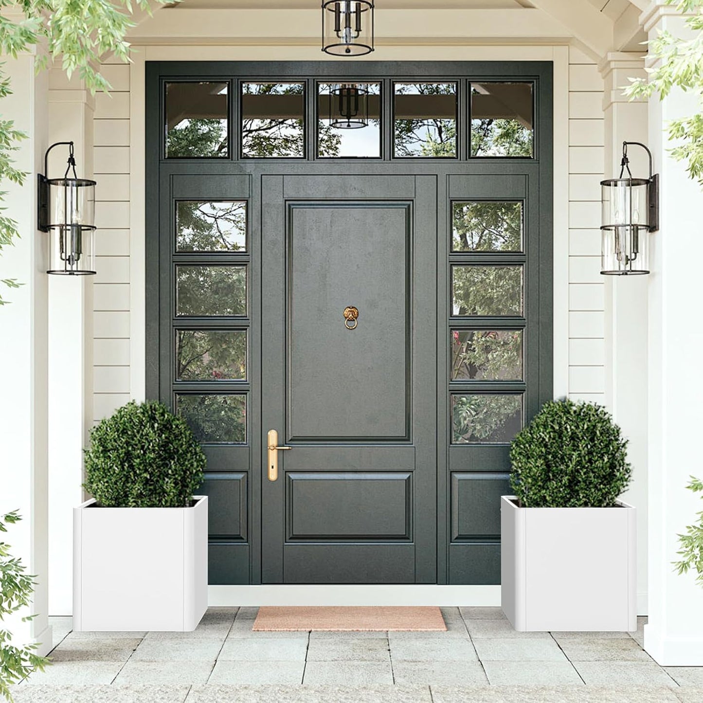 Large Steel Planter Box 26"x26"x26", Heavy Duty Square Metal Planter Box Indoor&Outdoor