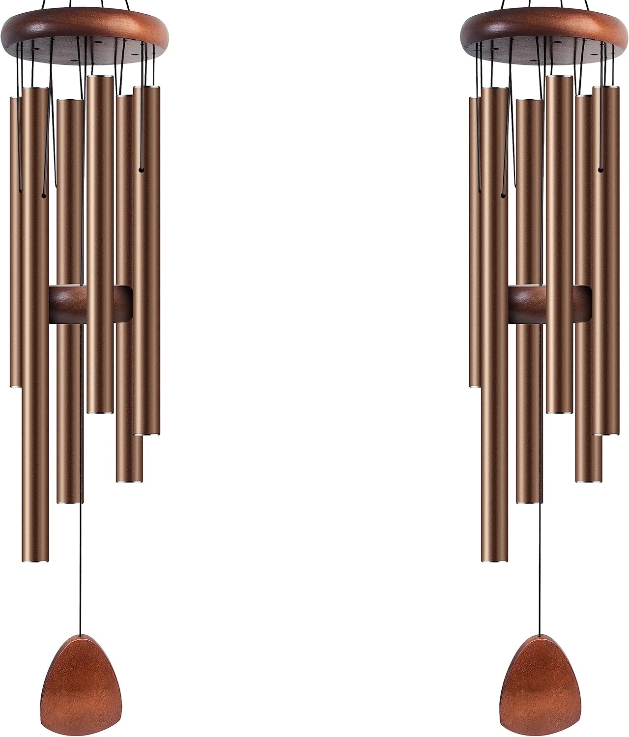 Large Aluminium Wind Chimes 37" Inches to Create a Zen Atmosphere Suitable for Outdoor, Garden, Patio Decoration Wind Chimes with Wind Catcher Suitable as A Gift for Unisex(2 Pack Coffe)
