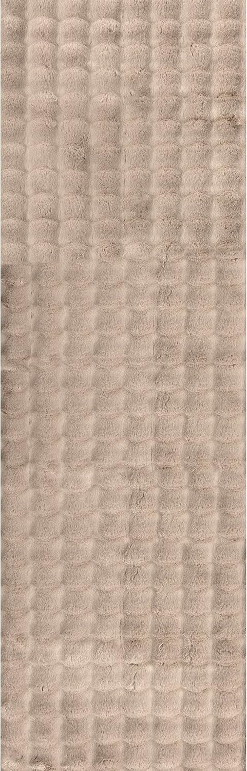 nuLOOM Jeni Checkered 2'6" x 10' Machine Washable Runner Rug for Living Room Bedroom Dining Room Entryway Hallway Kitchen, Taupe