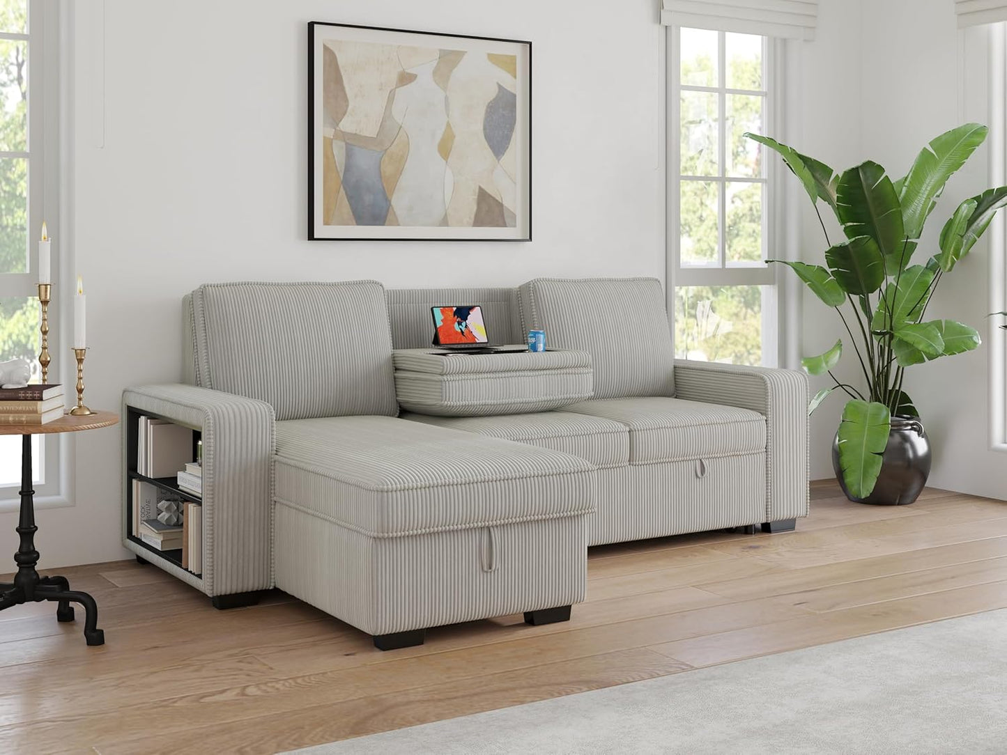 91-inch Reversible Sectional Sleeper