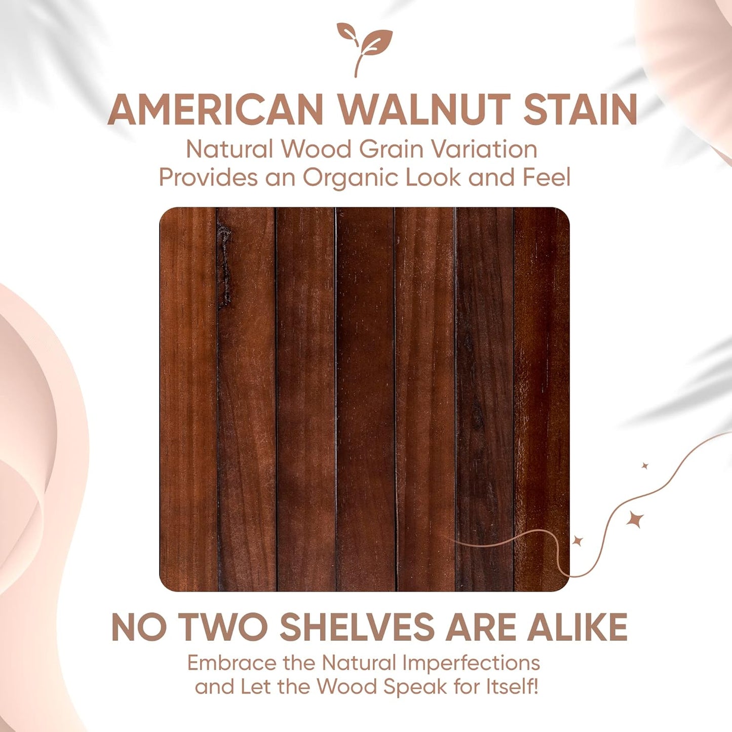 Homeforia 30inch Walnut Floating Shelves for Wall Mounted, High End Solid Real Wood 30 in Floating Shelf, Dark Brown Wooden 30 inch Long Floating Shelves, Heavy Duty Bracket, 30 X 6.5 X 1.75, Set of 2
