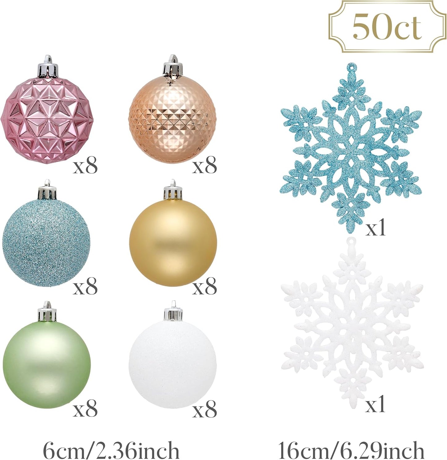 Valery Madelyn Christmas Tree Decorations Ornament Set for Fall Halloween, 50ct 2.36 Inches Pastel Colorful Shatterproof Christmas Ball Ornaments Hanging Xmas Holiday Party Decor