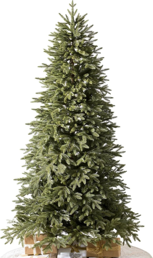 Balsam Hill 7.5ft Unlit Stratford Spruce - Slim Artificial Christmas Tree with True Needle Foliage & Premium Stand for Small Spaces