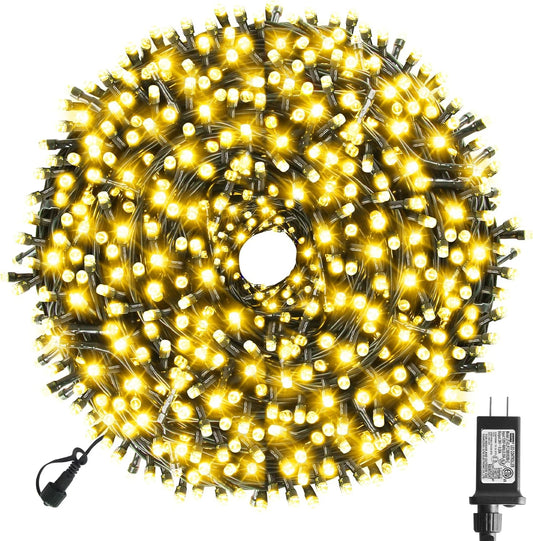 XTF2015 170FT 500 LED Christmas String Lights, Christmas Lights End to End Plug 8 Modes Memory Function with Timer, UL Certified Outdoor Indoor Fairy Light Christmas Tree, Patio, Party (Warm White)