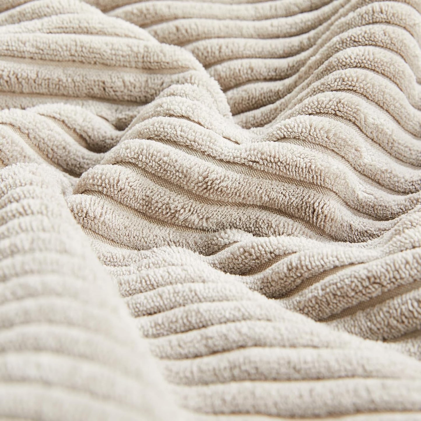 Fancy Homi 2 Packs Neutral Taupe Lumbar Decorative Throw Pillow Covers 12x20 Inch for Living Room Couch Bed Sofa, Farmhouse Home Decor, Soft Striped Corduroy Rectangle Accent Cushion Case 30x50 cm