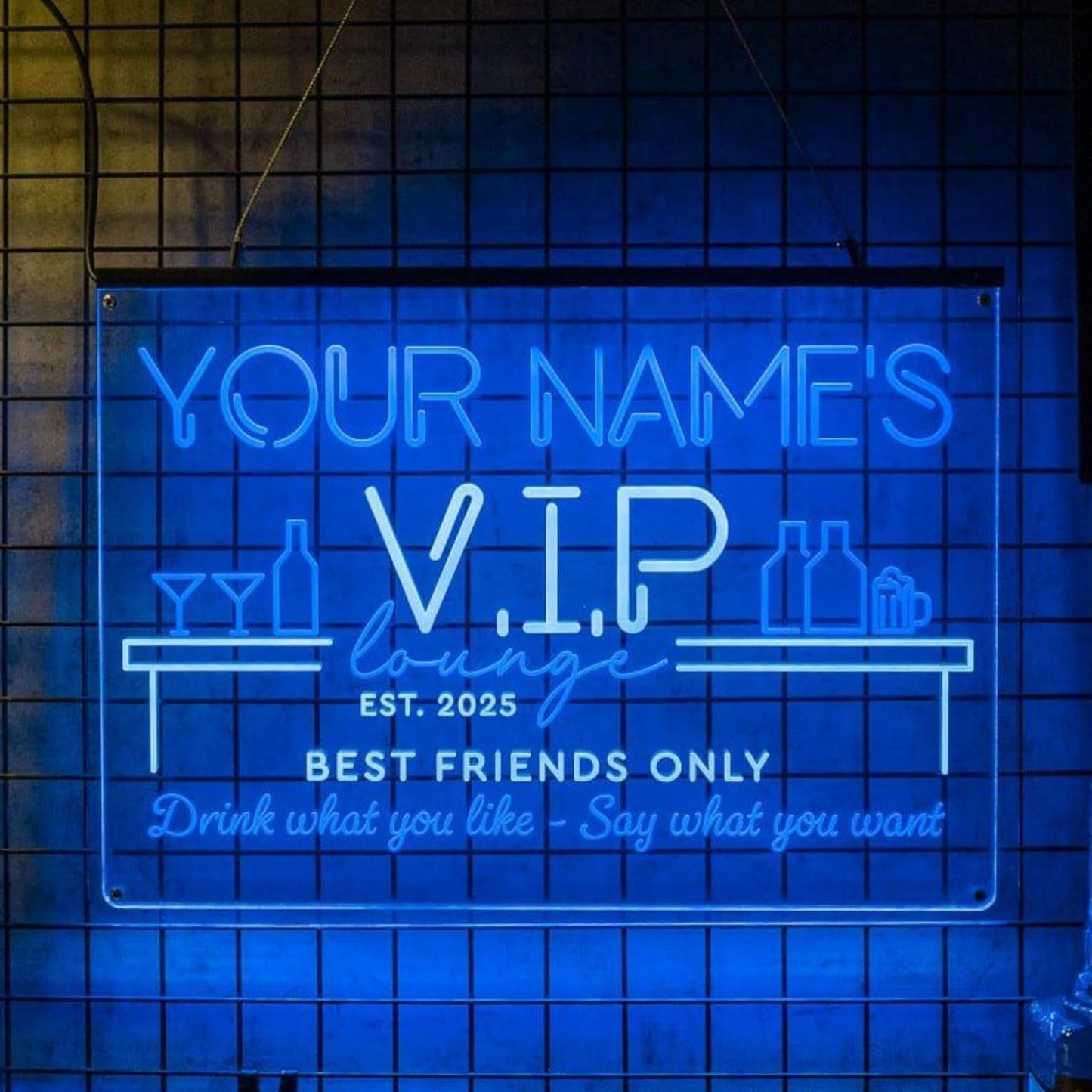 Personalized Bar Signs with Your Name for home wall light up with personalized pub name, man cave accessories, beer themed neon customizable lighted sign