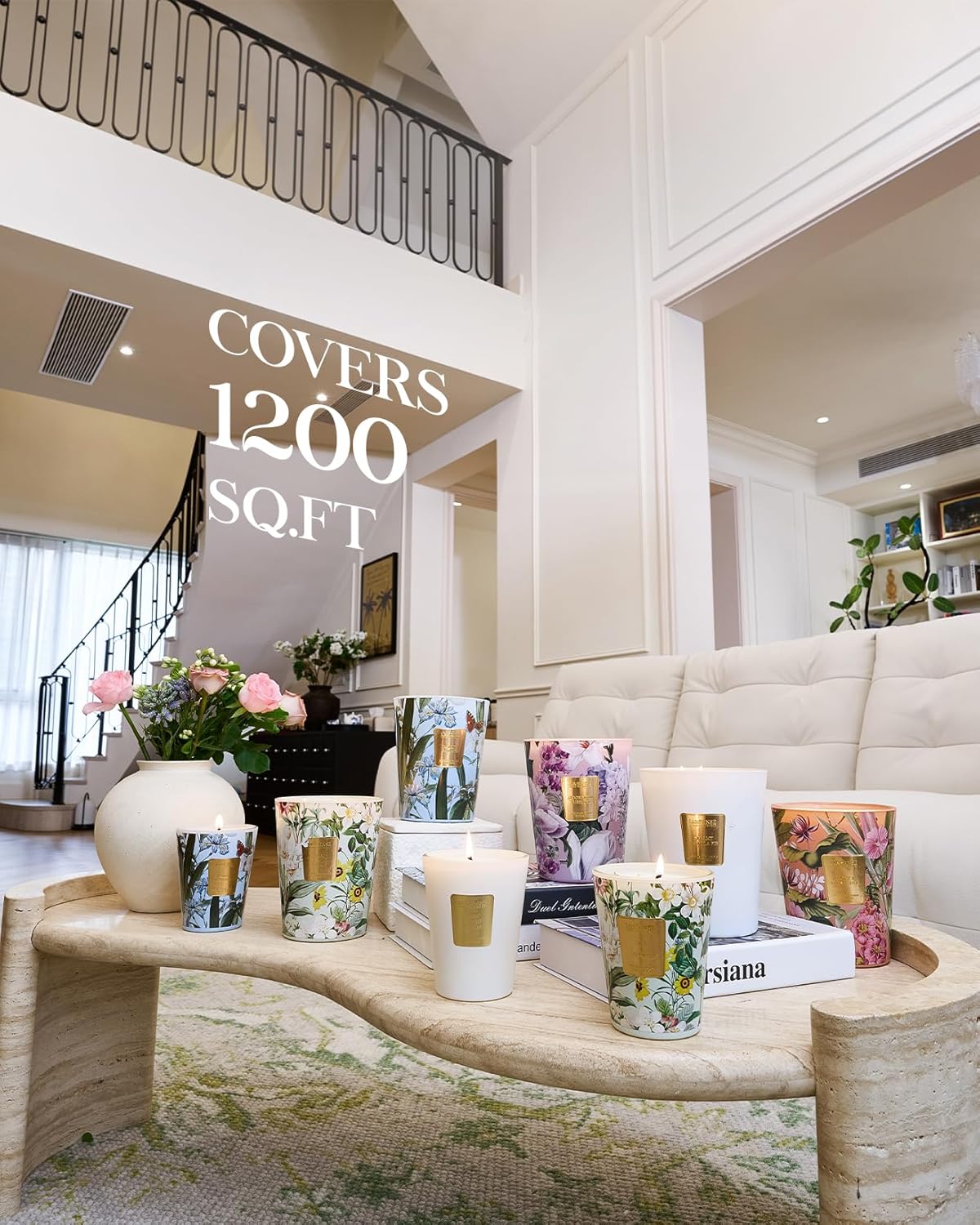 M&SENSE Jasmine Candles Highly Scented 3 Wick 35oz 150 Hours Burn Extra Large Jar Candles for Women, Natural Soy Wax Aromatherapy Candle for Stress Relief, Meditation, Yoga, Spa