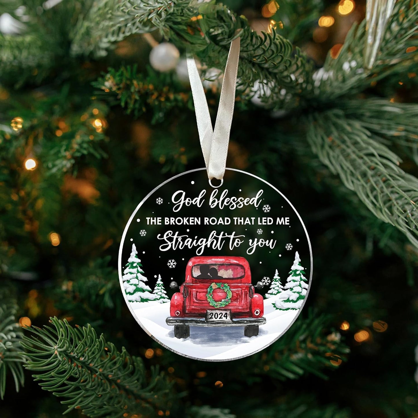 Couple Ornament - Couple Gifts - Gifts for Girlfriend, Boyfriend, Wife, Husband - Anniversary Ornaments for Him, Her - Acrylic Ornament 2024