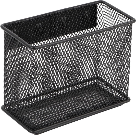 4.5'' × 2.2'' × 3.5'' Magnetic Basket for Whiteboard Black Magnetic Basket for fridge, Magnetic Locker Organizer Holder with 4 Strong Magnets, Magnetic Holder for Refrigerator Locker,