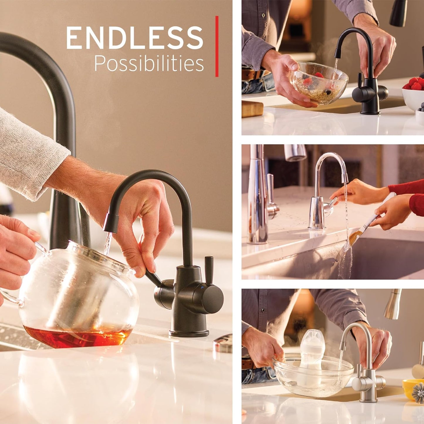 InSinkErator Stainless Steel Tank, HC250C-SS HOT250 System, 2-Handle Drinking Faucet in Chrome & F-2000S Premium Under Sink Water Filtration System for Instant Hot and Cold Water Dispe