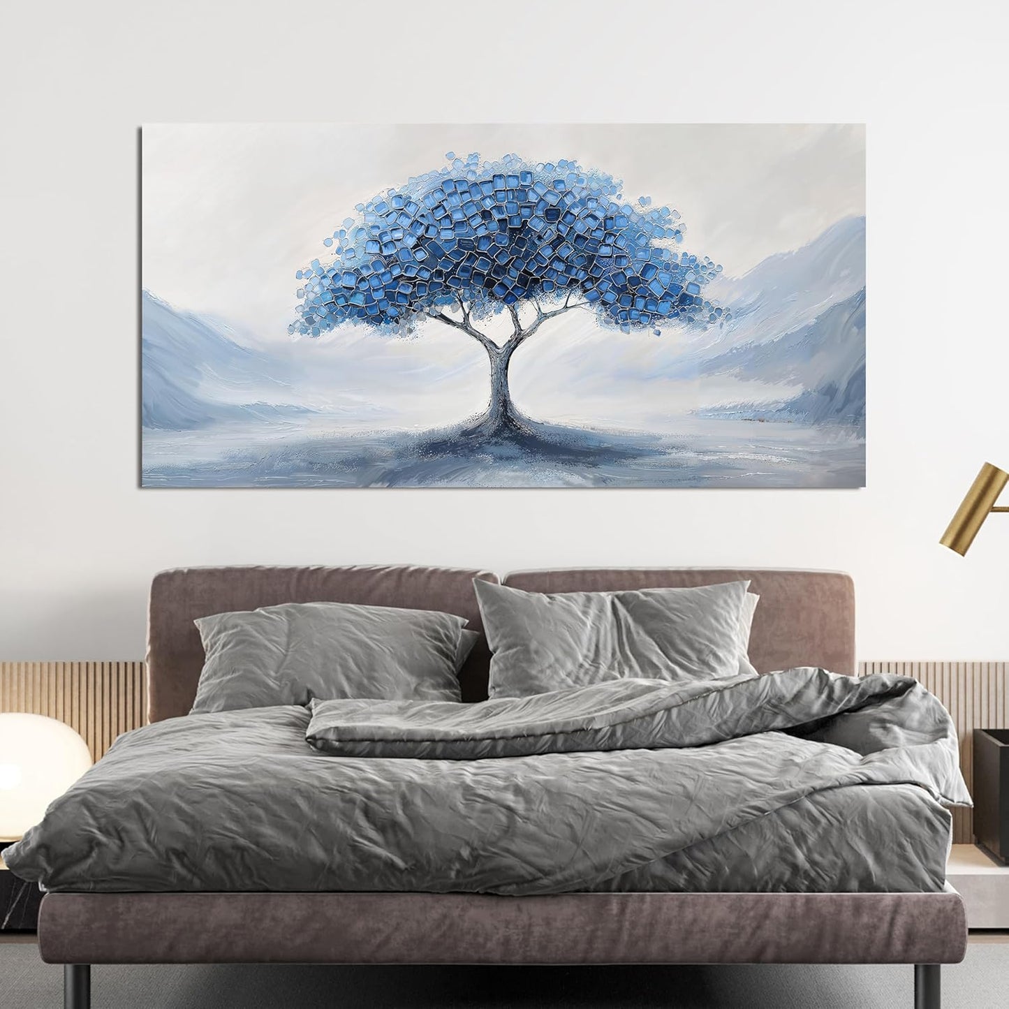 Canvas Wall Art Decor Wall Art Pictures for Living Room Large Tree of Life Wall Art Decorations Abstract Canvas Art Wall Decor Blue Wall Art Prints Artwork for Walls Bedroom Home Decor 24" X 48"
