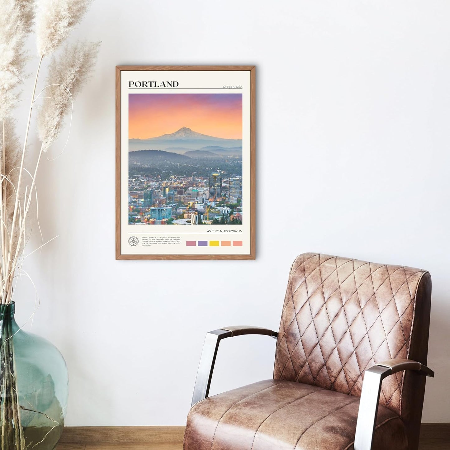 StudioUBILA Portland Wall Art Poster, Decorative Cityscape Landscape Art Prints, Home Decor Wall Art Print for Bedroom Living Room Kitchen Decorations, Unframed