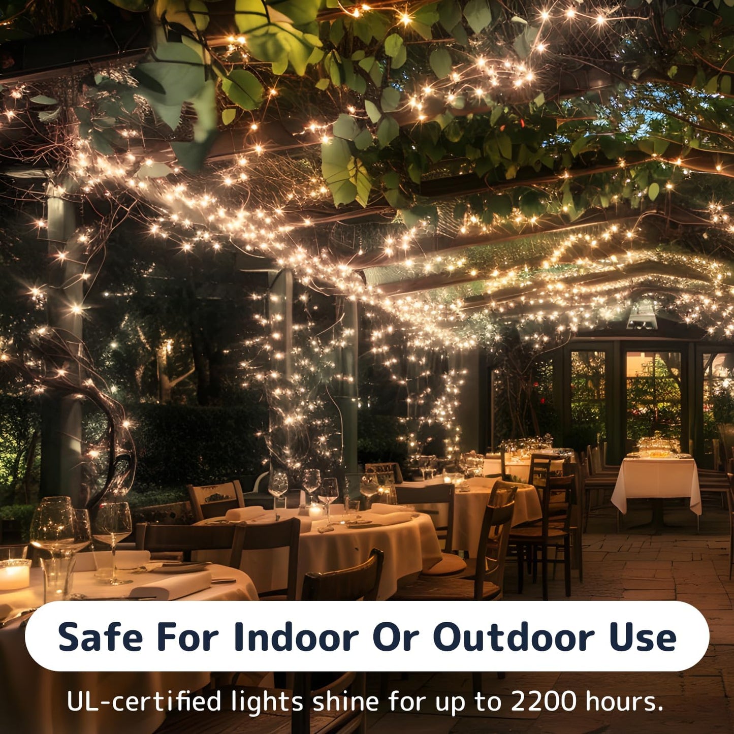 PREXTEX 200 Count Clear Christmas Tree Lights - 40 ft Warm Fairy String Lights with Green Wire - Indoor and Outdoor Mini Light for Christmas, Holiday Decorations, Trees, Fences, Patios and More