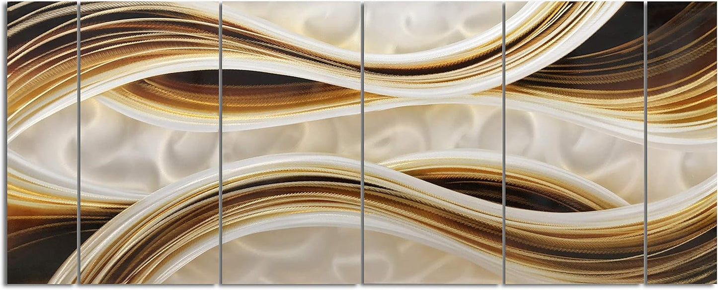 Yihui Arts Abstract Metal Wall Art Hand Crafted Aluminum Artwork Modern 3D Sculpture for Living Room Bedroom Dinning Decor