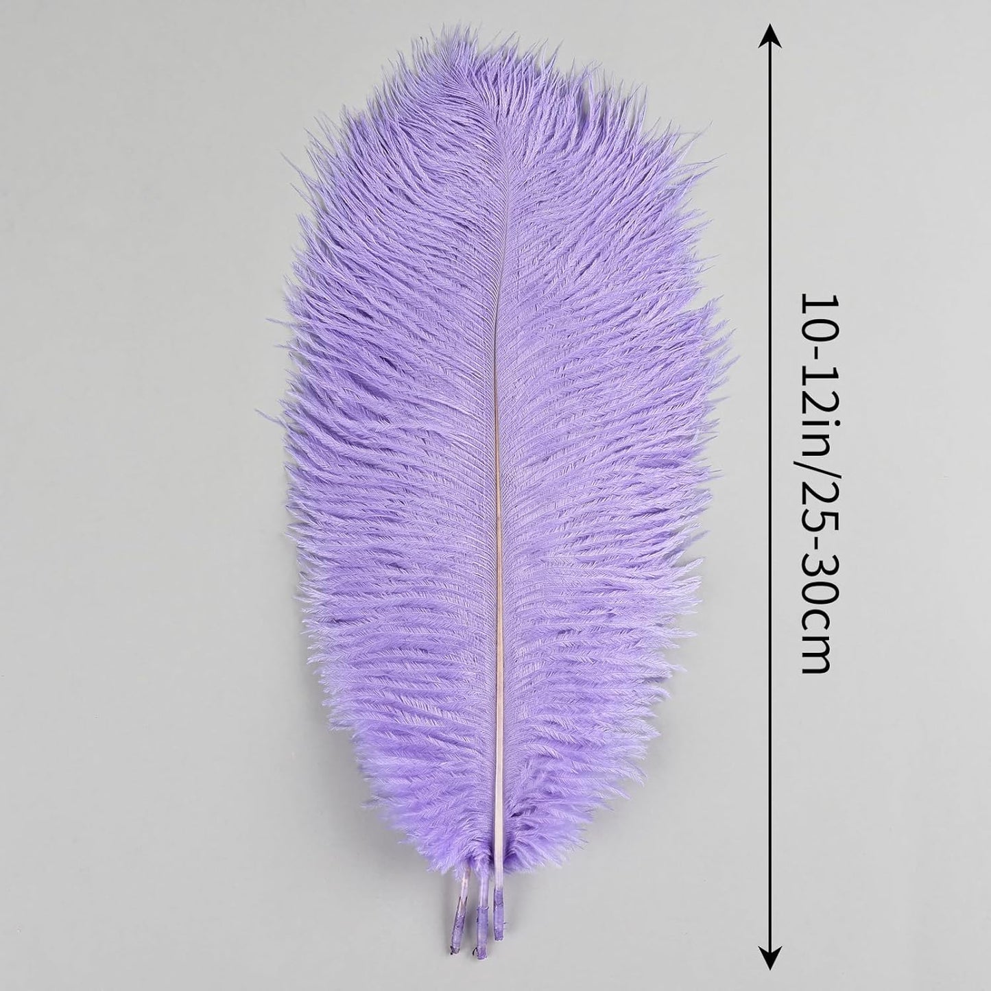 THARAHT Lavender Ostrich Feathers 24pcs Natural Bulk 10-12Inch 25cm-30cm for Crafts Wedding Party Centerpieces Easter Gatsbi and Decoration Feather