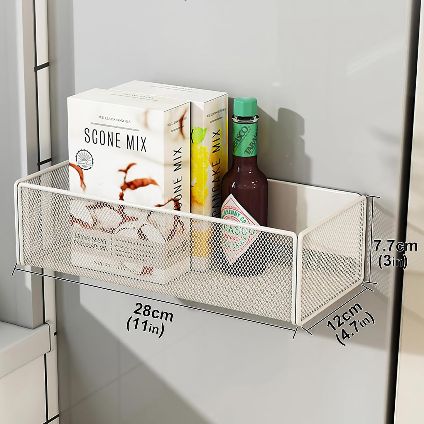 Magnetic Basket Organizer Holder for Fridge Magnetic Storage Bin Box Containers for Refrigerator Whiteboard Classroom (Large, Black)