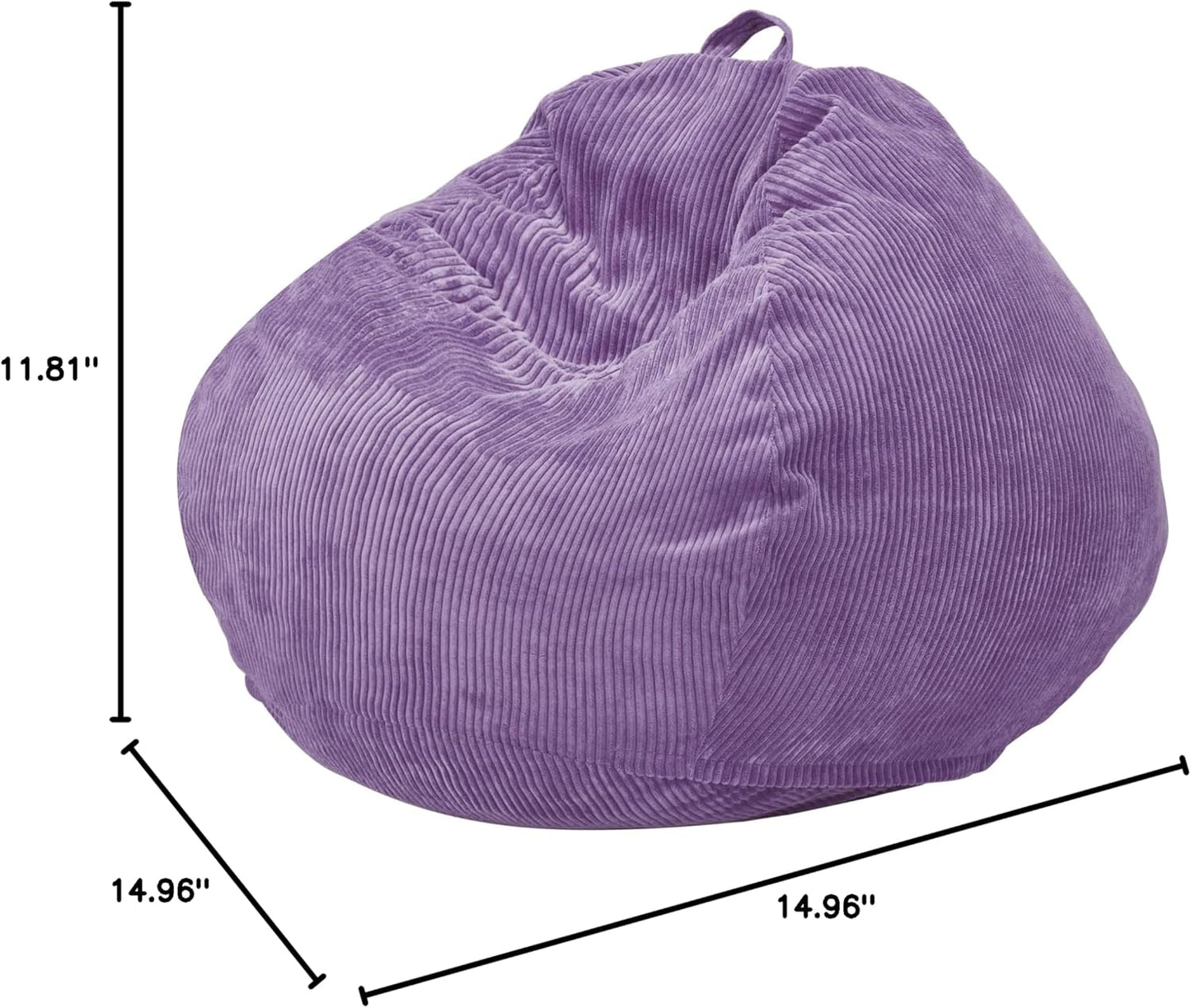 3.5FT Bean Bag Chairs Teardrop Bean Bag Chair for Adults Beanbag Chair with Memory Foam Filled Machine Washable Cover for Living Room, Bedroom (Large,Purple)