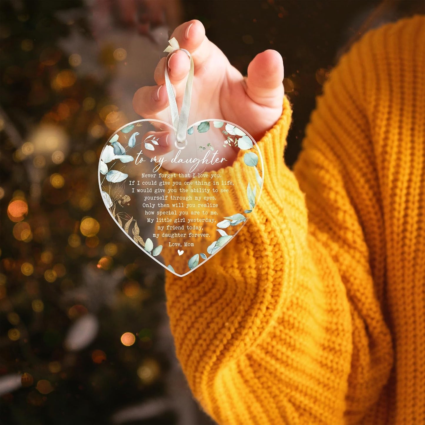 Daughter Christmas Ornaments 2025 - Daughter Christmas Ornaments - Gifts for Daughters from Mom - Acrylic Ornament 2025