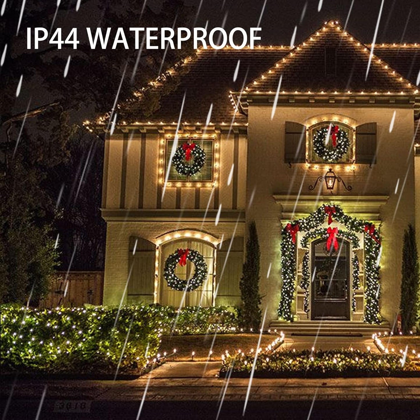 Dazzle Bright Christmas String Lights, 66FT 200 LED Connectable Green Wire 8 Modes String Lights, Waterproof Christmas Lights for Indoor Outdoor Patio Party Wedding Decorations, Warm White