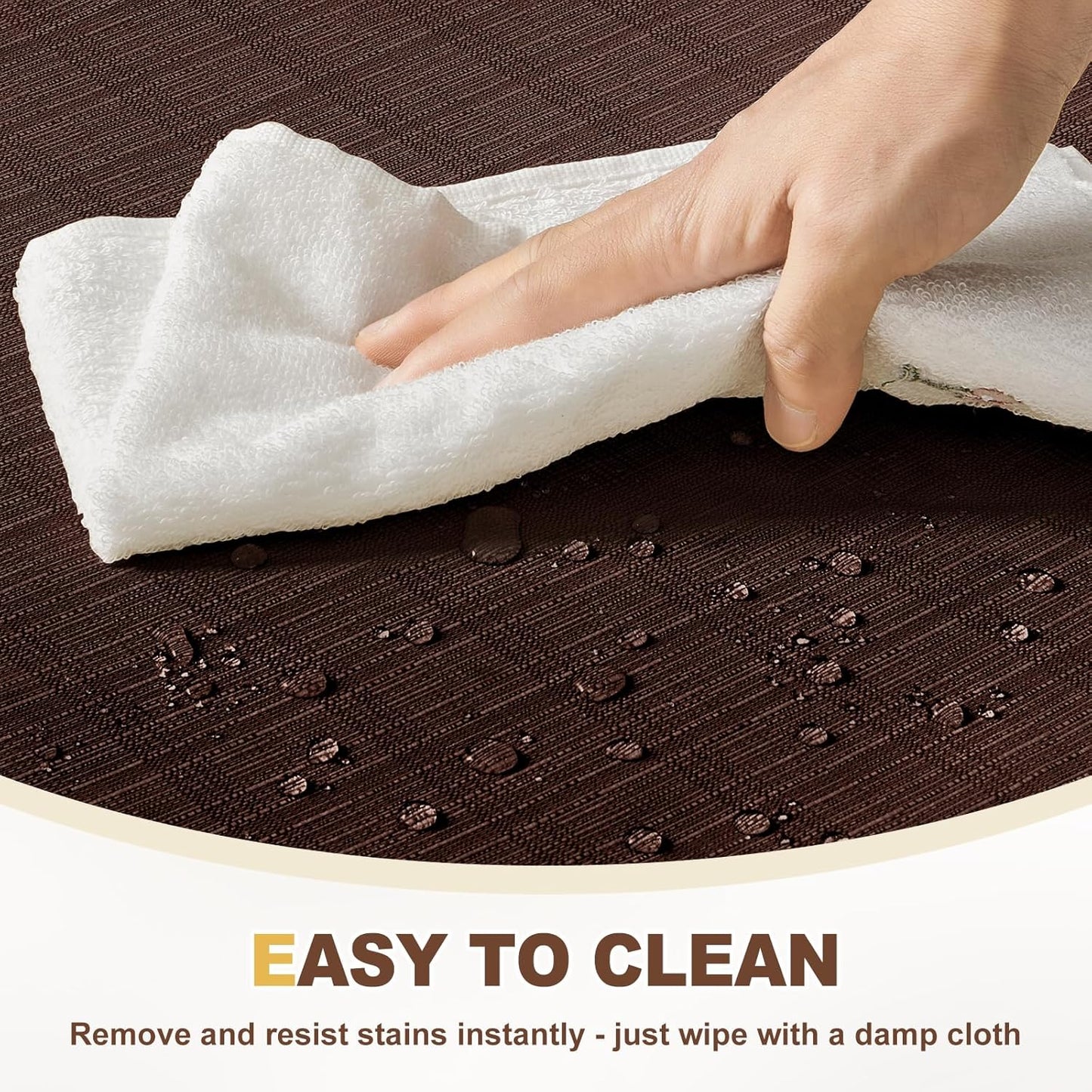 downluxe Chair Cushions for Dining Chairs, Waterproof Kitchen Chair Pads, Non-Slip Dining Seat Cushion with Ties, 17" x 16" x 2.5", Brown, 6 Pack