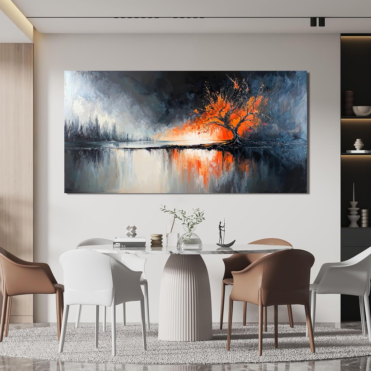 Canvas Wall Art Decor Black and White Wall Art Prints Modern Tree of Life Wall Art Canvas Art Wall Decor Wall Art Decorations Pictures for Living Room Artwork for Walls Home Office Decor 20" X 40"