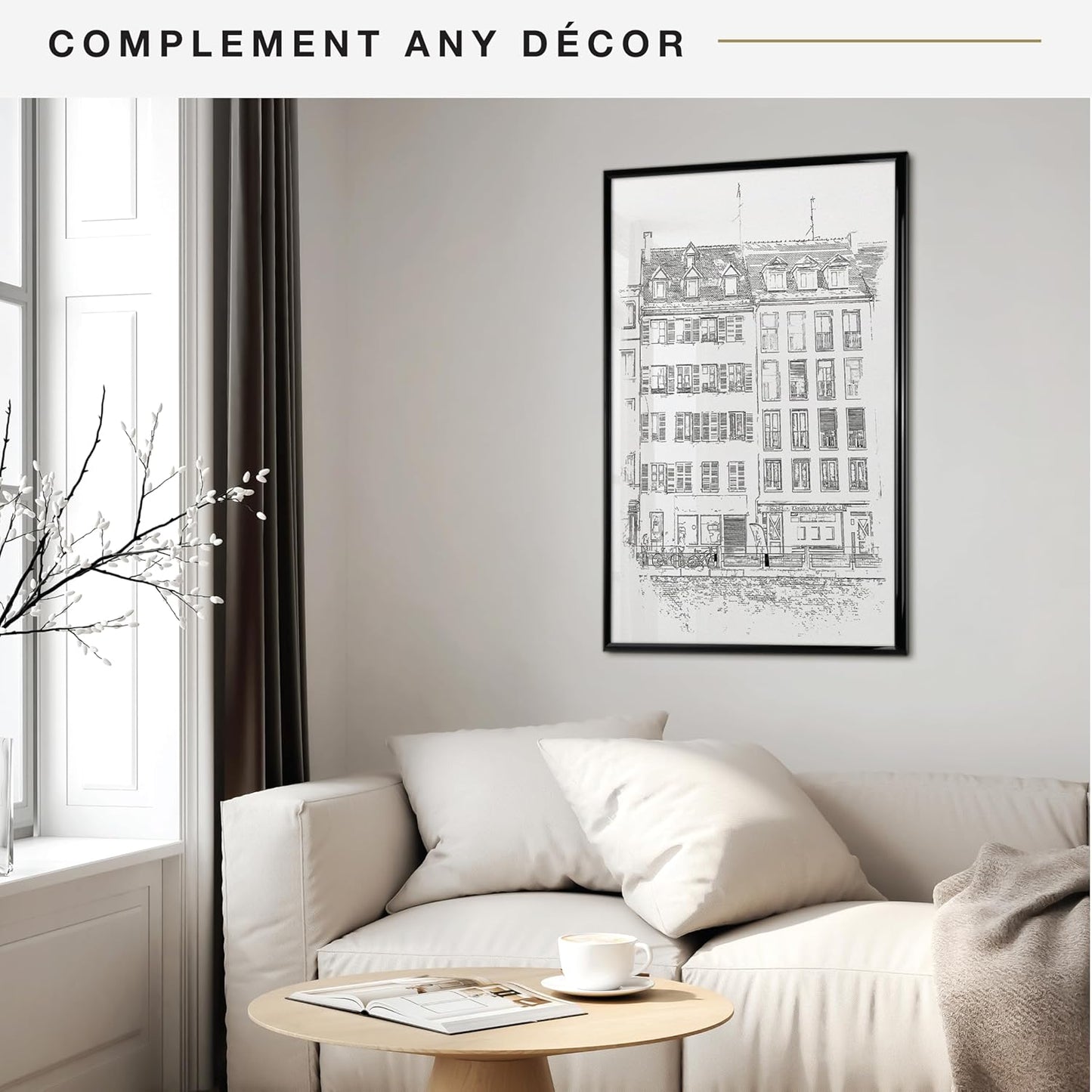 MCS Trendsetter Movie Poster Frame 27x40 Black High-Gloss, Vertical & Horizontal Wall Hanging Large Picture Frame for Photos, Artwork & Custom Posters (1-Pack)