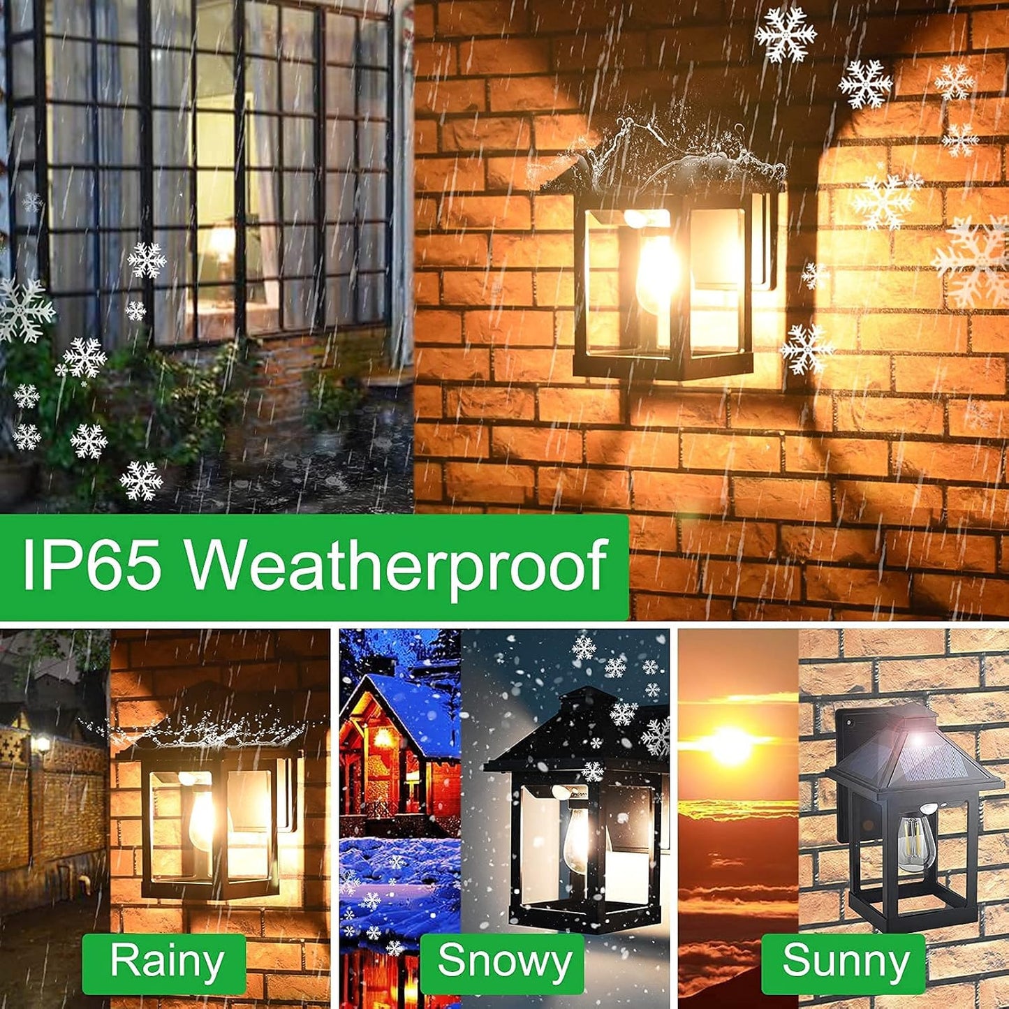 2 Pack Solar Wall Lanterns Outdoor with 3 Modes, Dusk to Dawn Motion Sensor LED Sconce Lights IP65 Waterproof, Exterior Front Porch Security Lamps Wall Mount Patio Fence Garage Decorative