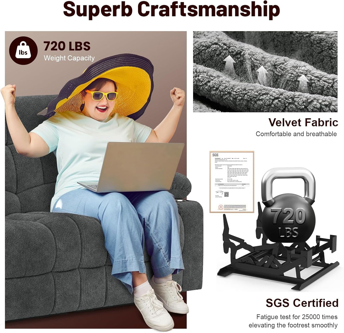 Loveseat Recliner Sofa Set with 2+1 Pieces, 2 Seater Minimalist Style Fabric Manual Pull Tab Reclining Loveseat with USB Charge Ports, Cup Holders, Recliner Couches for Living Room, RV, Gray