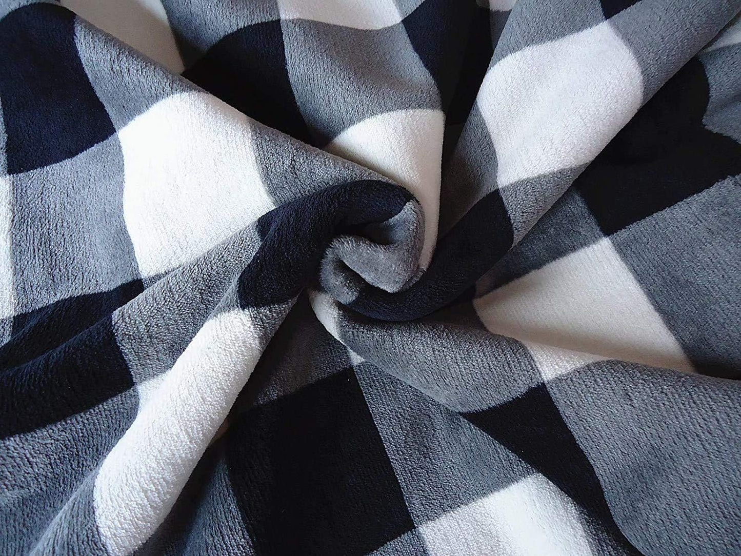 UKELER Buffalo Check Sherpa Throw 80'' x 60''- Soft Plush Flannel Blanket Throws for Bed/Couch/Sofa/Office/Camping