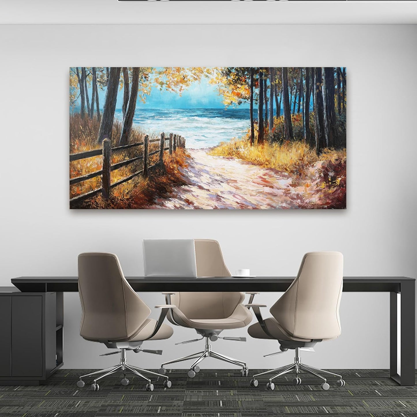 Canvas Wall Art Decor Artwork for Walls Nature Landscape Wall Art Decor Coastal Beach Forest Wall Art for Living Room Canvas Modern Art Wall Decor Prints Art Work for Home Office Wall Decor 24" X 48"