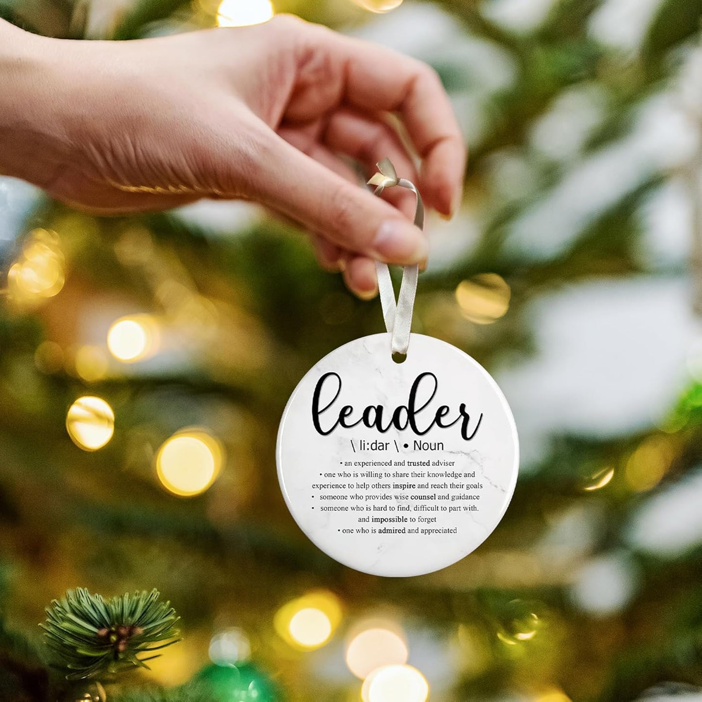 Leader Christmas Ornaments - Leader Gifts - Gifts for Boss Lady, Manager - Ceramic Ormament