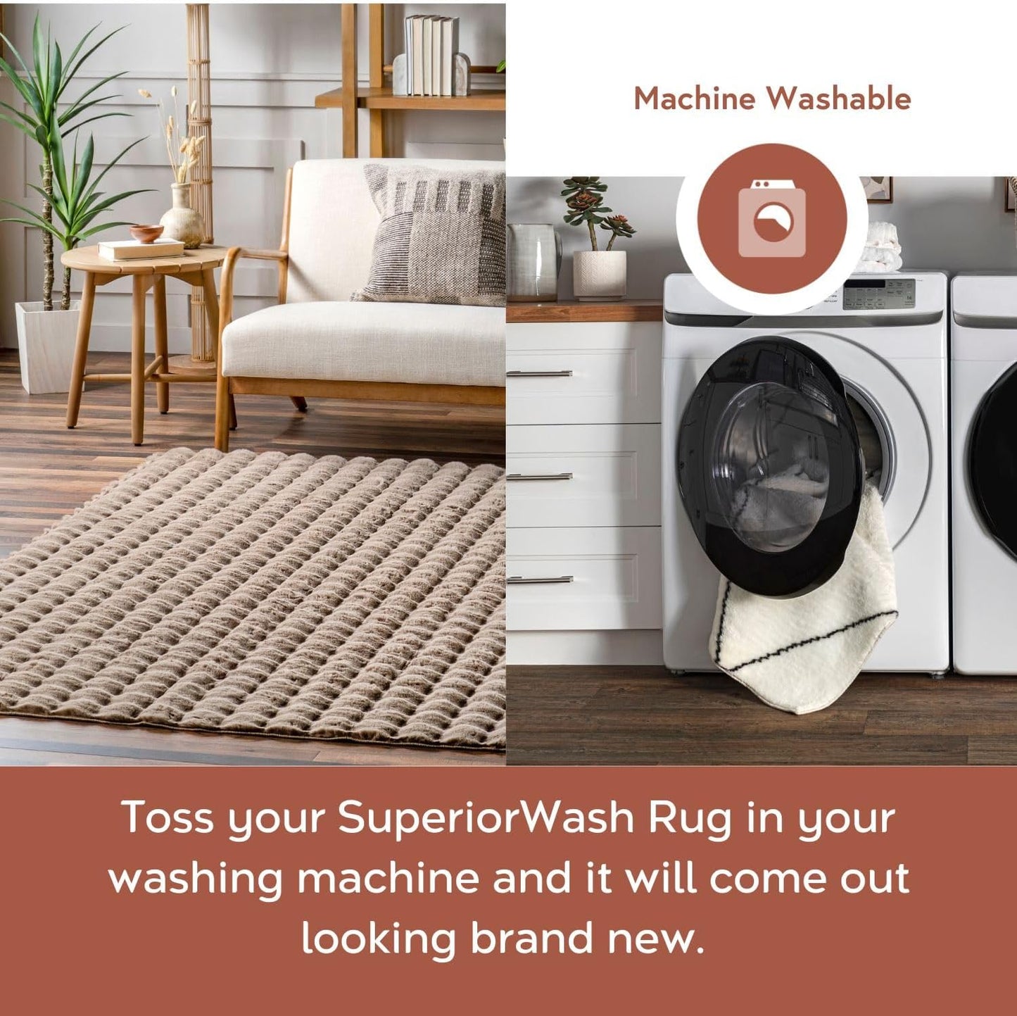 nuLOOM Jeni Checkered 2'6" x 10' Machine Washable Runner Rug for Living Room Bedroom Dining Room Entryway Hallway Kitchen, Taupe