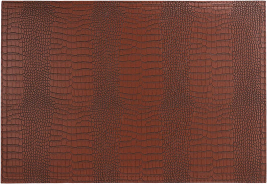 Faux Leather Placemats, PU Table Mats, Waterproof, Stain Resistant, Heat Resistant, Non-Slip Easy to Clean for Kitchen Dining Table, Conference Table, Brown