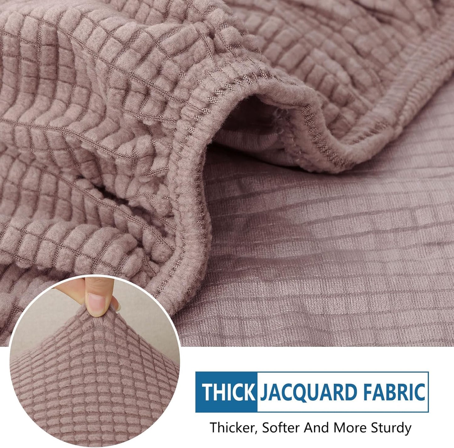 hyha Waterproof Sectional Couch Covers, Non Slip Sofa Couch Cushion Covers L Shape, Thick Stretch Jacquard Fabric, Washable Sofa Slipcovers with Elastic Bottom (1 Piece for Chaise XL, Camel)