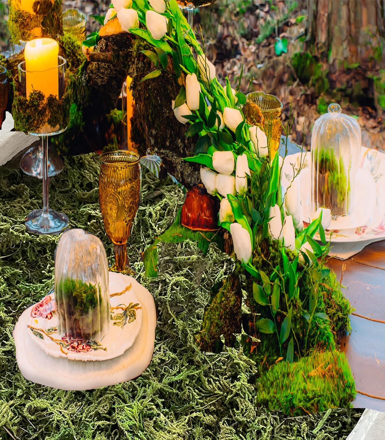 35 OZ Fake Moss for Potted Plants Artificial Moss for Fake Plants Faux Moss for Planters Decorative Moss for Craft and Home Decor…