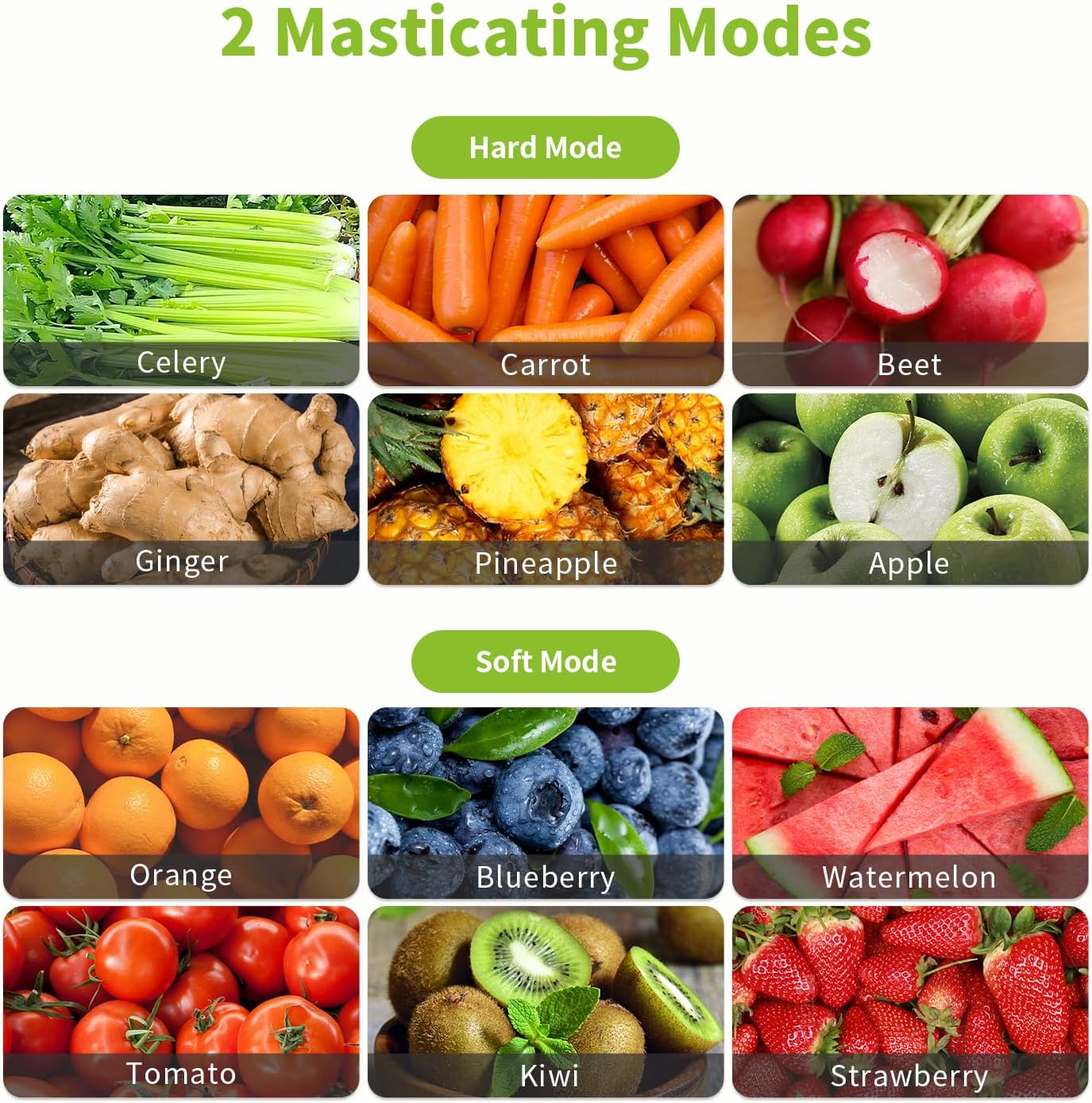 Aeitto Cold Press Juicer Machines, 3.6 Inch Wide Chute, Large Capacity, High Juice Yield, 2 Masticating Juicer Modes, Easy to Clean Slow Juicer for Vegetable and Fruit, Silver