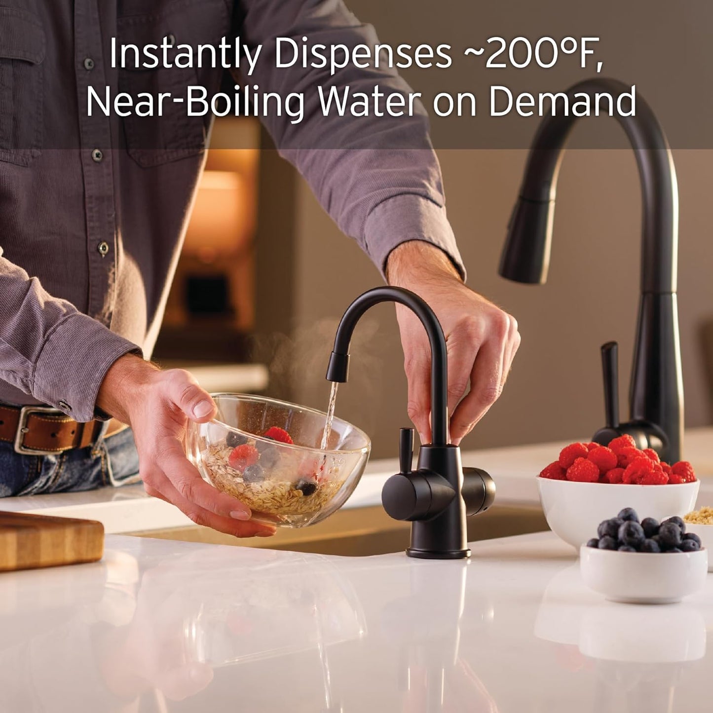 InSinkErator Stainless Steel Tank, HC250MBLK-SS HOT250 System & F-1000S Standard Under Sink Water Filtration System for Instant Hot and Cold Water Dispenser System