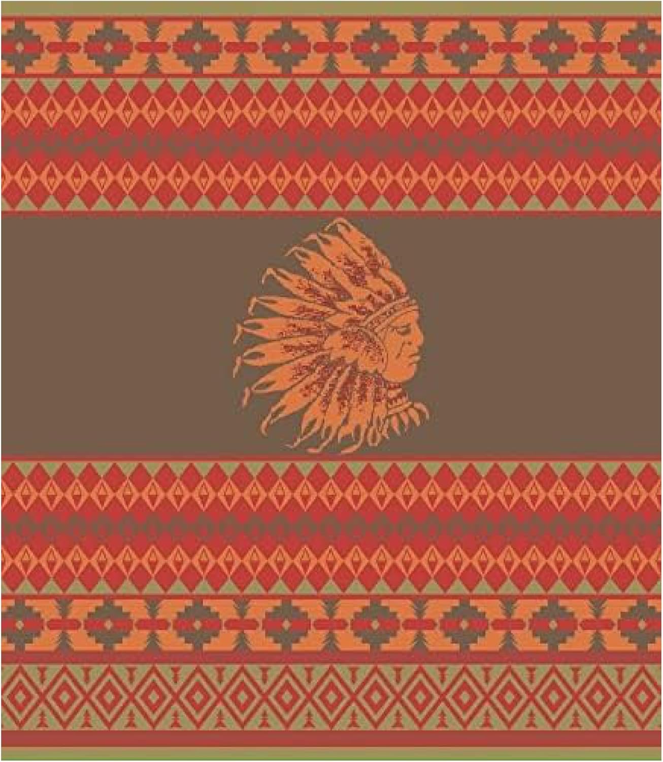 Beacon Blankets Southwestern Chief Henry Native American Design Throw - 90" x 90" Blanket Only - Premium Plush Blanket Can be Used for Queen or King Size Bed