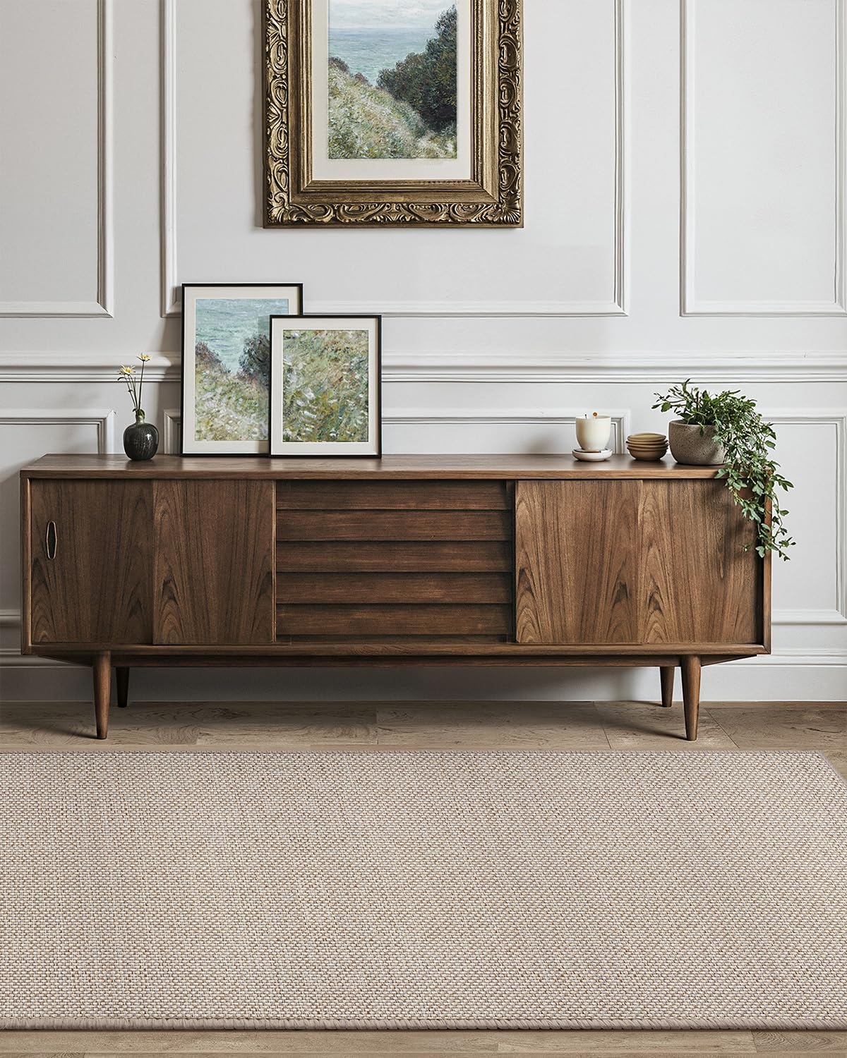 Color&Geometry Door Mat 3'x10' Runner Rug with Rubber Backing, Non Slip Washable Hallway Rug, Carpet Runners for Hallway Living Room Bedroom, Beige (Rolled-up NO Creases)