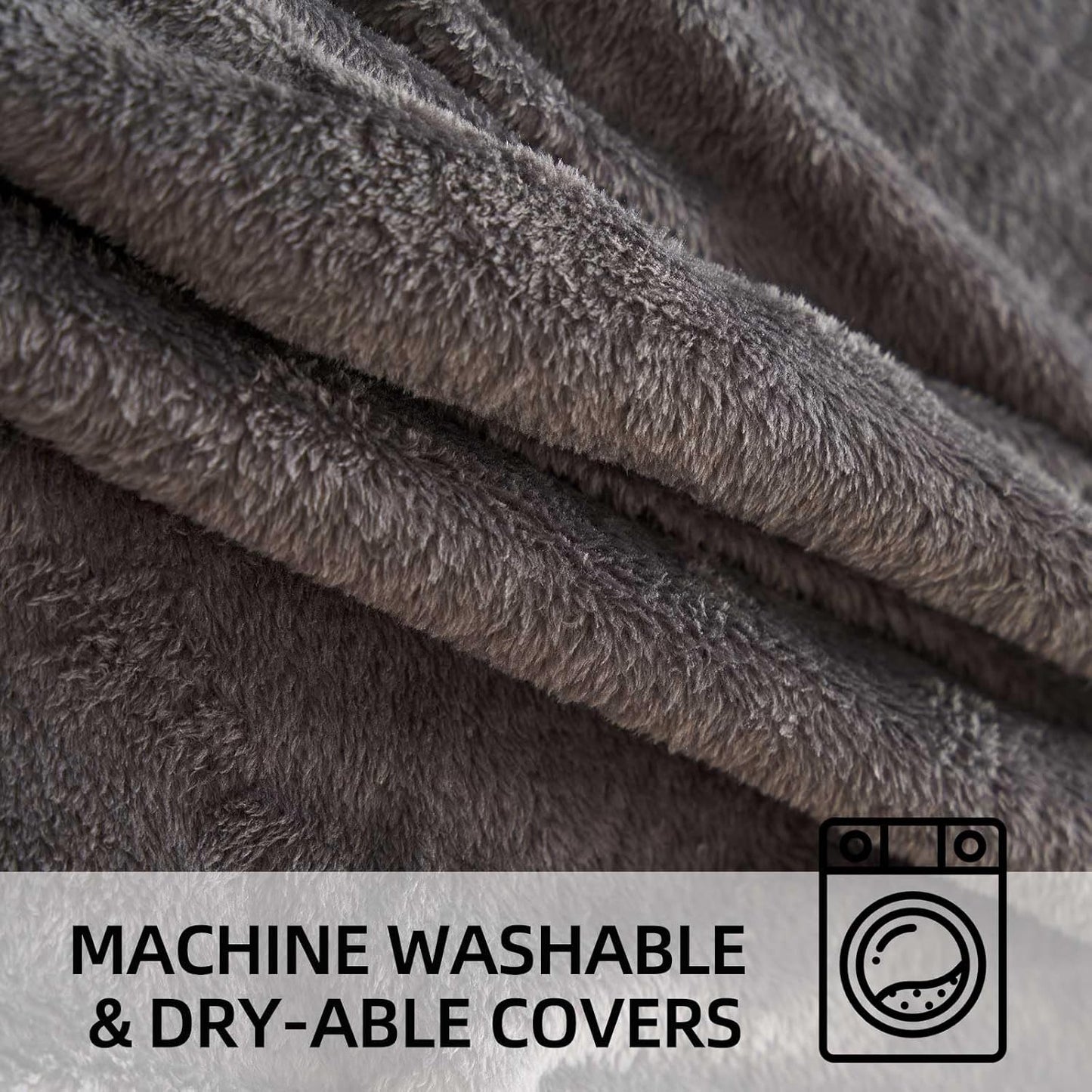 Bean Bag Chair 3Ft, Memory Foam Filled, Large Beanbag Chairs for Adults and Teens, Soft Sofa with Removable Flannel Cover, Round Couch for Living Room Bedroom College Dorm (Dark Gray, 3FT-36×36"×24")