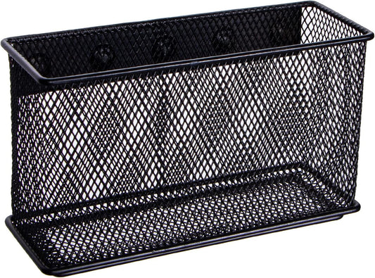 dedoot Magnetic Basket for refrigerator Storage Magnetic Pencil Holder Basket Mesh Black Strong Magnetic Pen Holder for Refrigerator,Whiteboard, Locker, Home and Office Organizer, 6.3x2.3x3.6inch