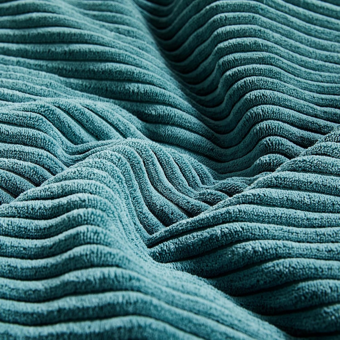 Fancy Homi 2 Packs Teal Decorative Throw Pillow Covers 20x20 Inch for Living Room Couch Bed Sofa, Rustic Farmhouse Boho Home Decor, Soft Corss Corduroy Patchwork Accent Square Cushion Case 50x50 cm