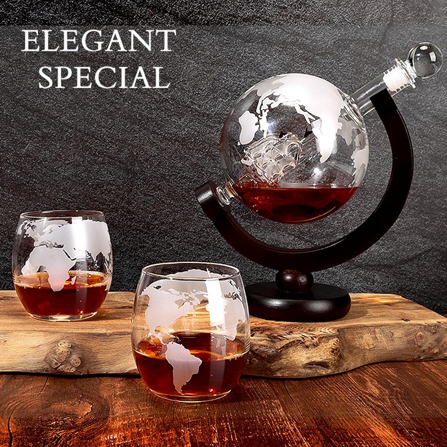 Whiskey Decanter for Men, Whiskey Globe Decanter for Liquor, Bourbon, Vodka, Cocktails, Scotch liquor decanter for Men Father's Day Anniversary Unique Gifts - 850ml