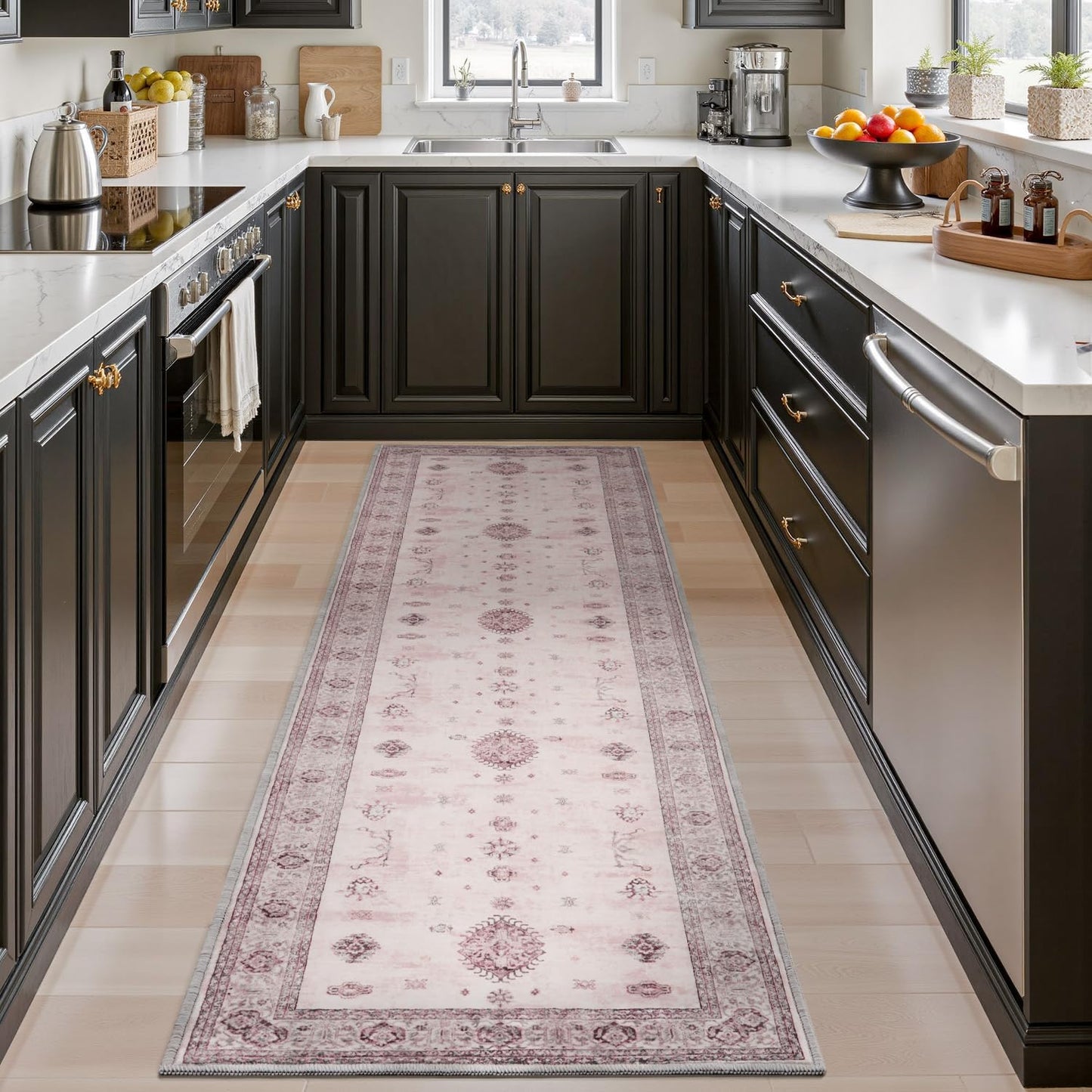 AMOAMI Vintage 3X10 Runner Rug Non Slip Soft Runners for Hallways Washable Hallway Runner Bedside Rugs for Bedroom Long Rug for Hallways Entryway Laundry Room Stair Kitchen Bathroom