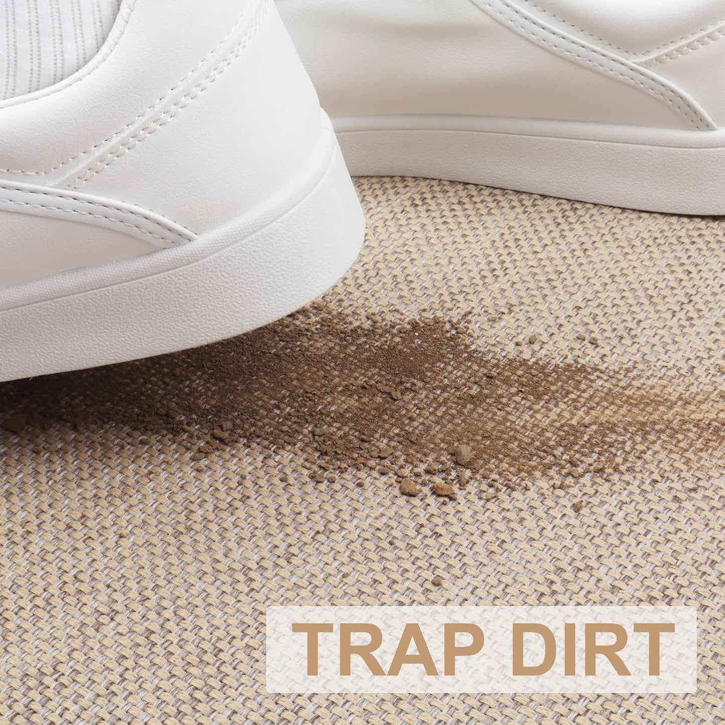 LEKEEPGO Door Mat 17"x29", Door Mat Indoor Entrance, Non Slip Rubber Backing Front Door Mat Washable Absorbent Inside Door Mat Low-Profile Doormat Entryway Mat Resist Dirt Indoor Door Mat, Khaki