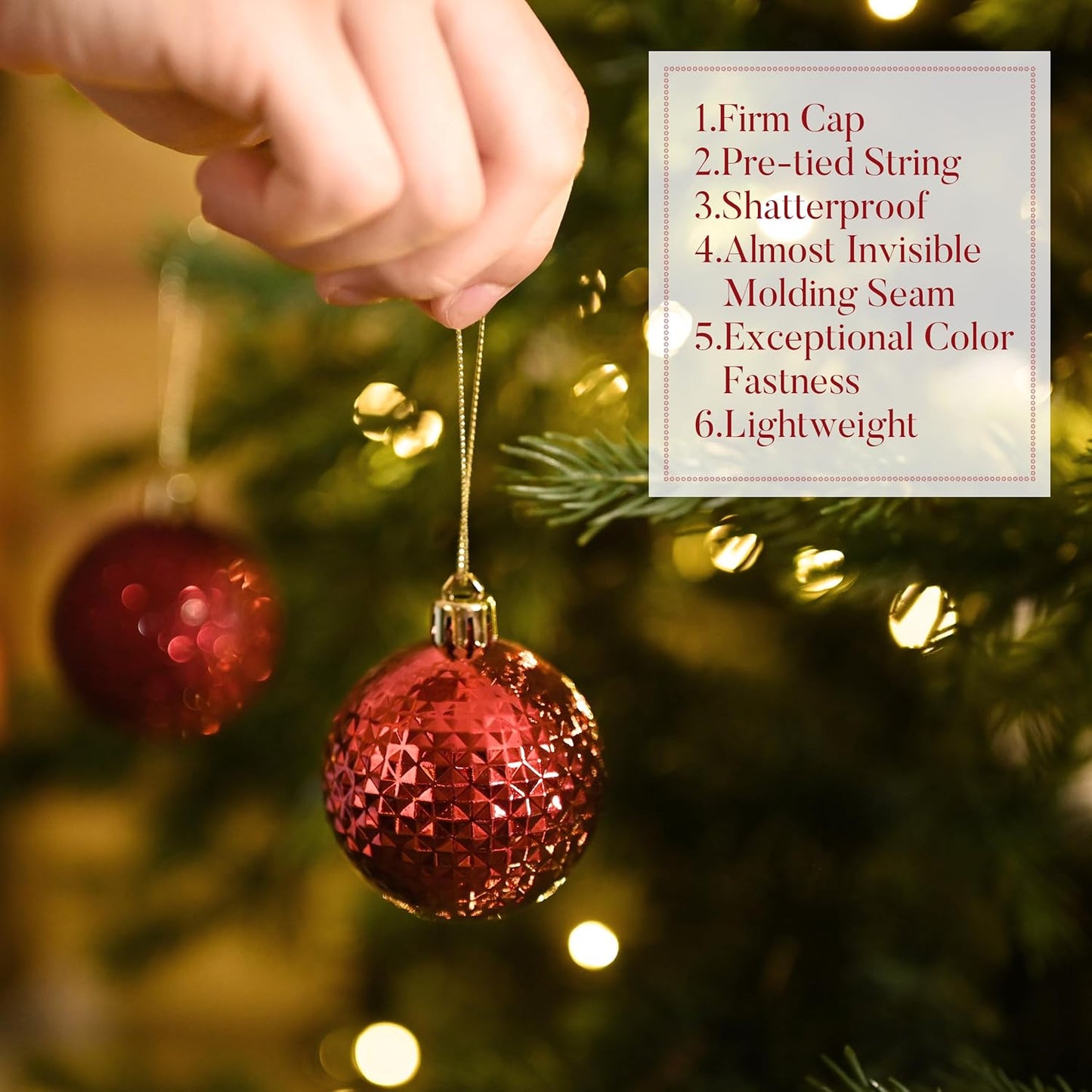 Valery Madelyn Christmas Tree Decorations Ornament Set for Fall Halloween, 50ct 2 Inches Burgundy Red Shatterproof Christmas Ball Ornaments Hanging Xmas Holiday Party Decor