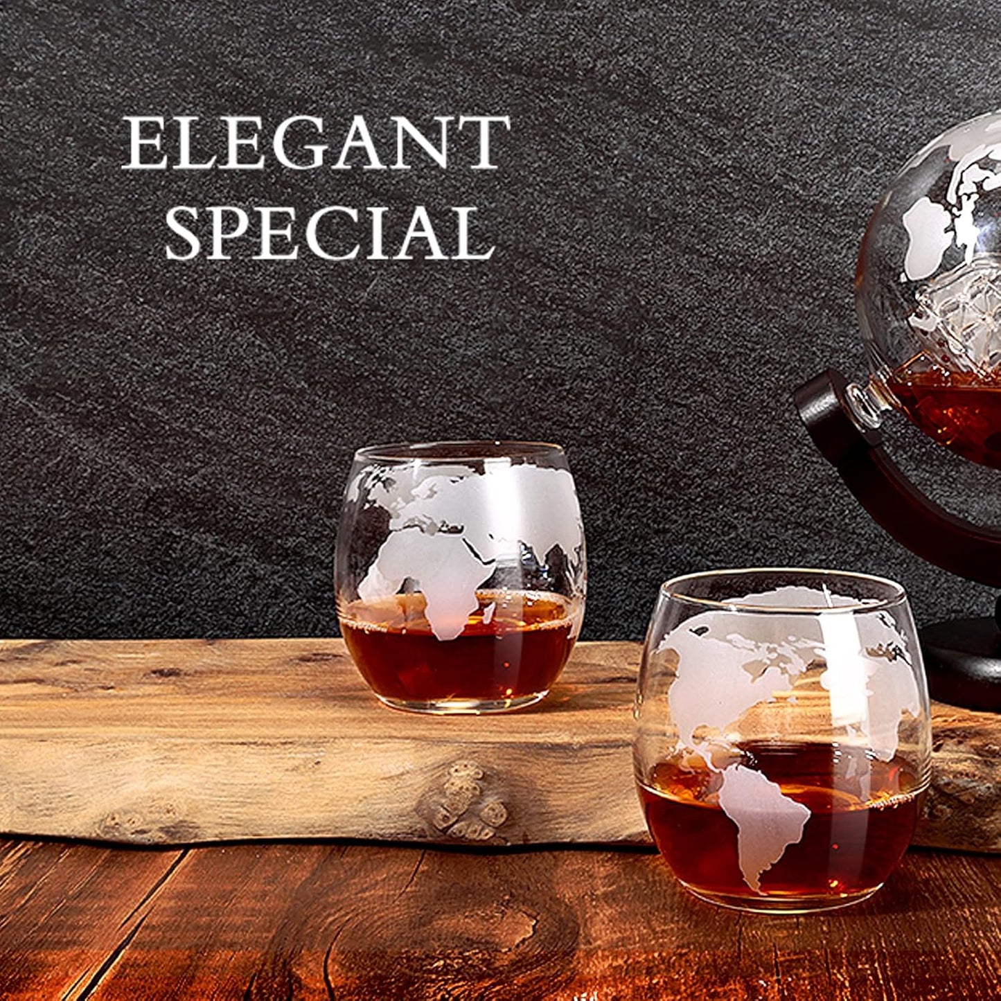 Whiskey Glass for Men, Whiskey Globe Glass for Liquor, Bourbon, Vodka, Cocktails, Scotch liquor Father's Day Anniversary Unique Gifts - 310ml Gifts for Men, 2 pcs