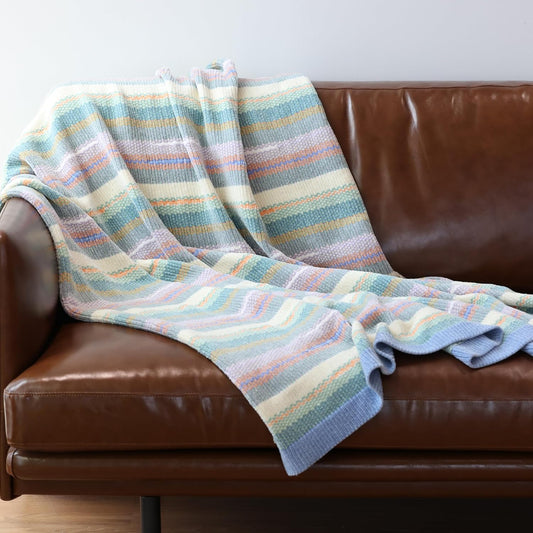 Soft Chenille Yarn Throw 36"x48", Handmade Knit Throw Blanket, for use in All Seasons, Soft Cozy Warm Knitted Blanket for Bed Sofa, Couch Chair, Living Room(1.37Ib)