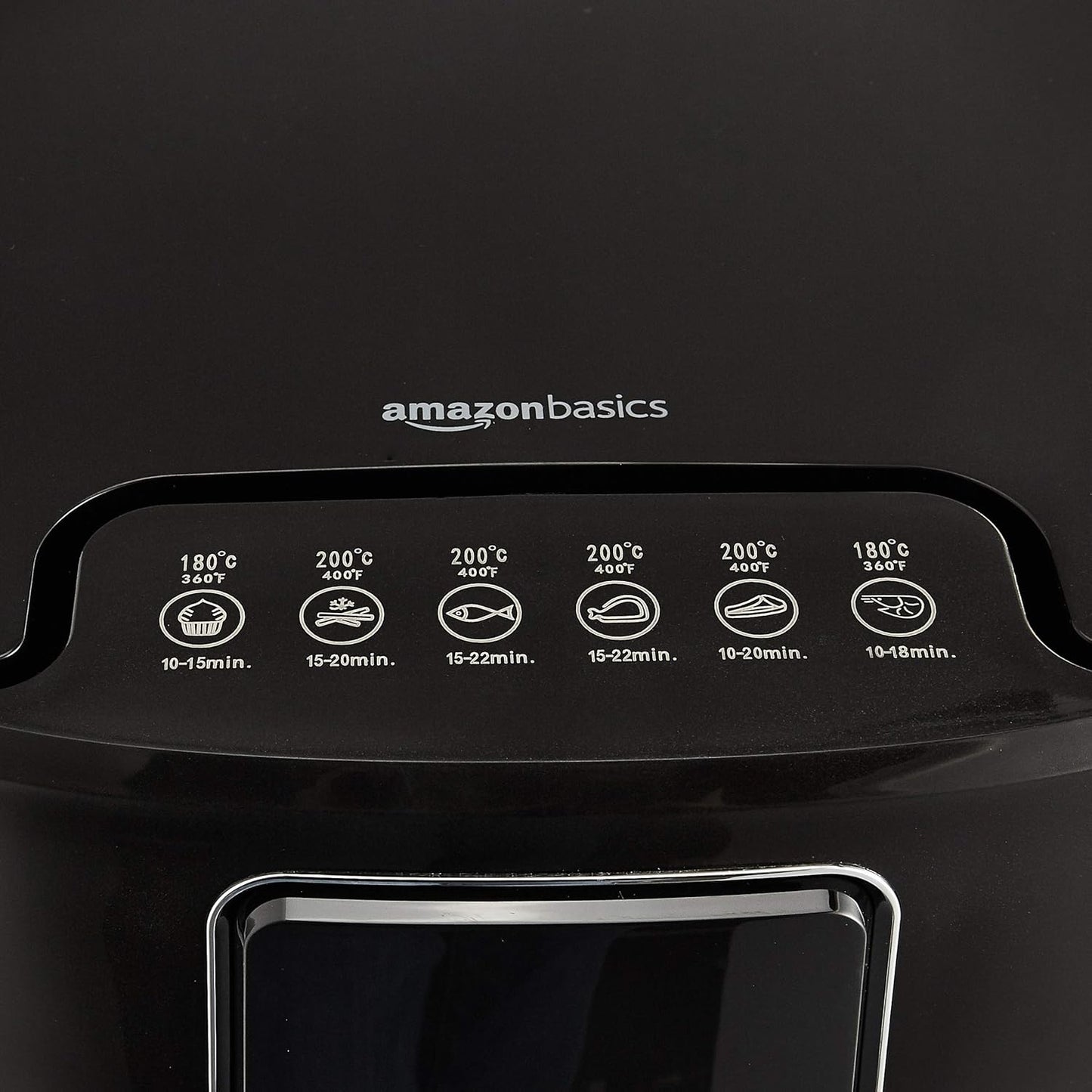 Amazon Basics 3.2 Quart 6-In-1 Air Fryer (Fry, Crisp, Roast, Bake, Reheat, Dehydrate), Non-Stick, with Timer, Auto Shut-Off, Digital Touch Screen, 180-400°F, 1400W, Black/Silver