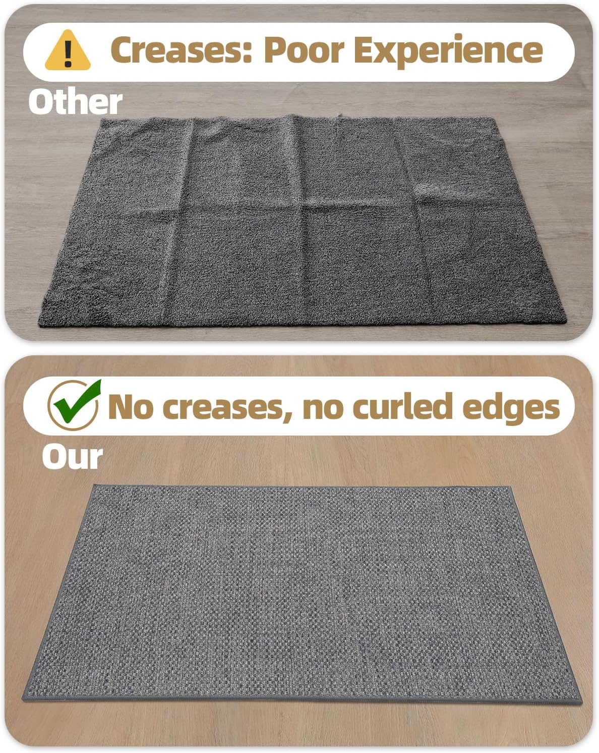 Color&Geometry Front Door Mat Indoor 27"x59", Rugs for Entryway, Non Slip Washable Low-Profile Inside, Entry Mat Entry Rug Door Mat Indoor Entrance, Light Grey (Rolled-up NO Creases)